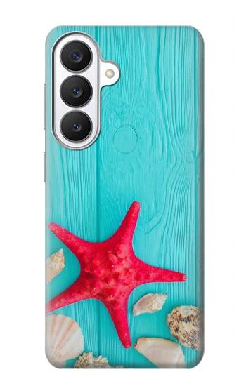 S3428 Aqua Wood Starfish Shell Case For Samsung Galaxy S26