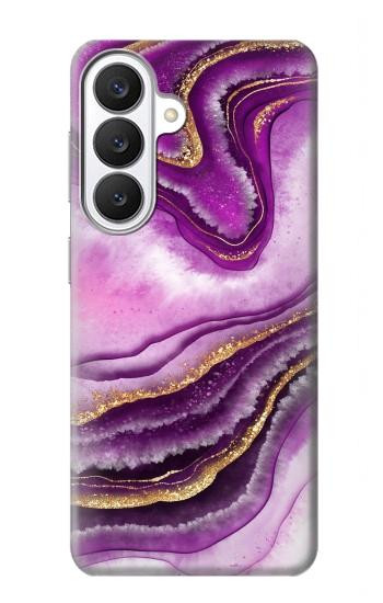 S3896 Purple Marble Gold Streaks Case For Samsung Galaxy S26
