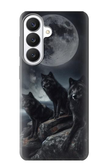 S3970 Black Wolf Full Moon Case For Samsung Galaxy S26