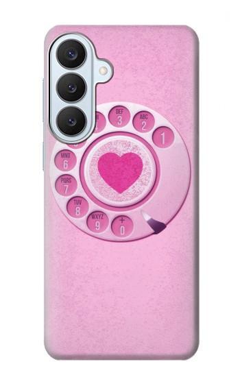 S2847 Pink Retro Rotary Phone Case For Samsung Galaxy S26 Plus