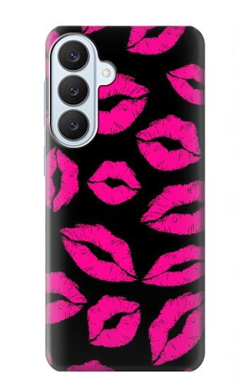 S2933 Pink Lips Kisses on Black Case For Samsung Galaxy S26 Plus