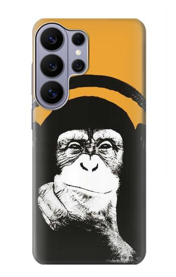 S2324 Funny Monkey with Headphone Pop Music Case For Samsung Galaxy S26 Ultra