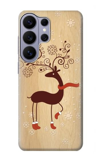 S3081 Wooden Raindeer Graphic Printed Case For Samsung Galaxy S26 Ultra