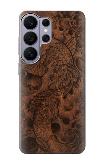S3405 Fish Tattoo Leather Graphic Print Case For Samsung Galaxy S26 Ultra