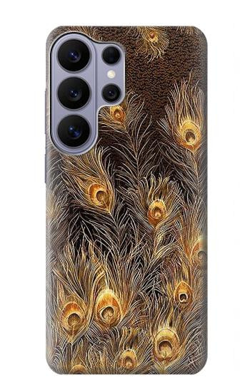 S3691 Gold Peacock Feather Case For Samsung Galaxy S26 Ultra