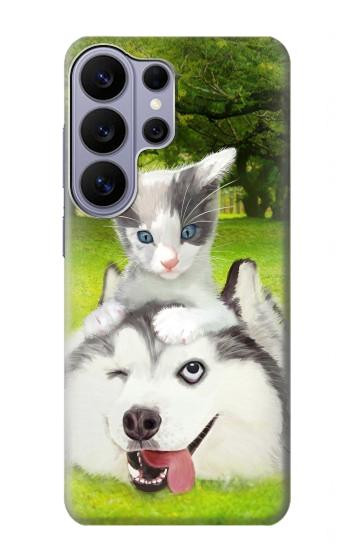 S3795 Kitten Cat Playful Siberian Husky Dog Paint Case For Samsung Galaxy S26 Ultra