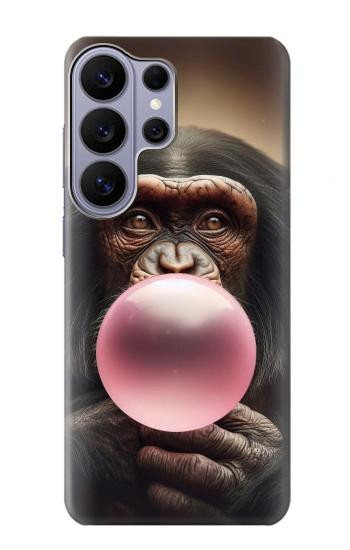 S3973 Chimpanzee Blowing Pink Bubblegum Case For Samsung Galaxy S26 Ultra
