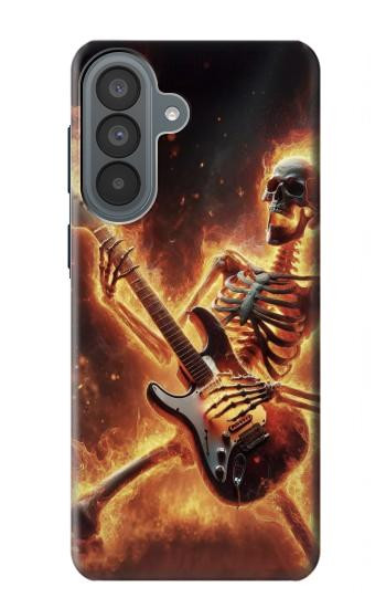 S3984 Fire Skeleton Playing Guitar Case For Samsung Galaxy A37