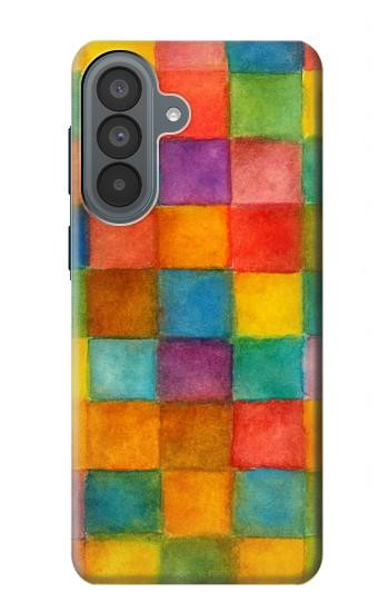 S4077 Water Color Painting Colorful Check Pattern Case For Samsung Galaxy A37