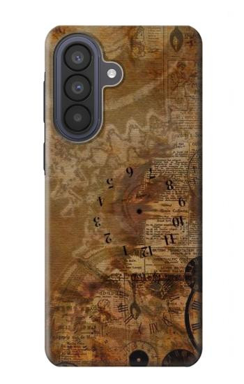 S3456 Vintage Paper Clock Steampunk Case For Samsung Galaxy A57