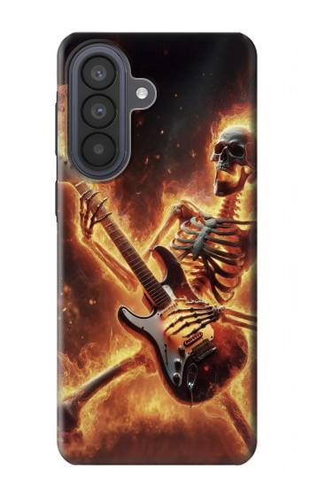 S3984 Fire Skeleton Playing Guitar Case For Samsung Galaxy A57