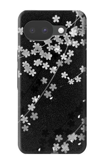 S2544 Japanese Kimono Style Black Flower Pattern Case For Google Pixel 10a
