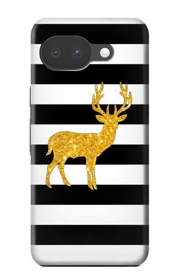 S2794 Black and White Striped Deer Gold Sparkles Case For Google Pixel 10a