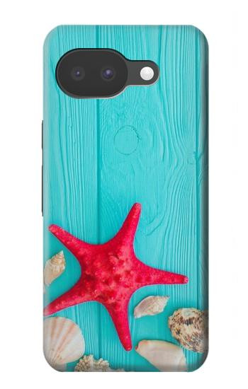 S3428 Aqua Wood Starfish Shell Case For Google Pixel 10a