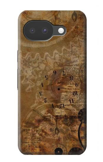 S3456 Vintage Paper Clock Steampunk Case For Google Pixel 10a
