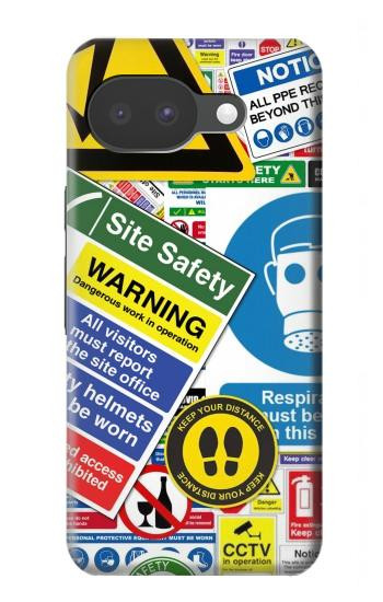 S3960 Safety Signs Sticker Collage Case For Google Pixel 10a