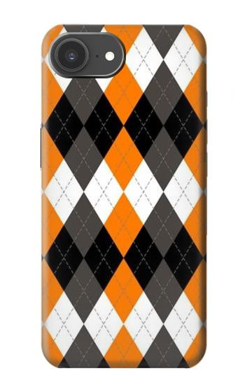 S3421 Black Orange White Argyle Plaid Case For iPhone 17e