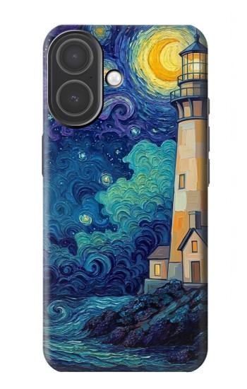 S4092 Moonlit Lighthouse Coastal Painting Case For iPhone 17