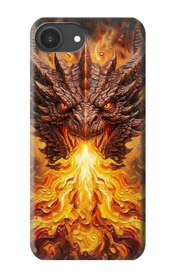 S4090 Epic Fire Dragon Fantasy Illustration Case For iPhone 16e, 17e