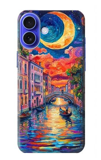 S4083 Colorful Painting Moonlit Venice City Case For iPhone 16