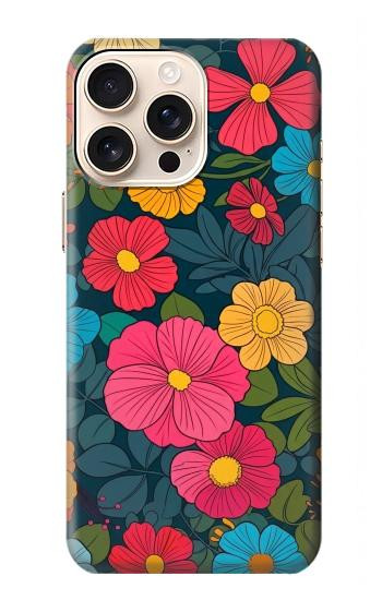 S4105 Vibrant Colorful Floral Pattern Case For iPhone 16 pro