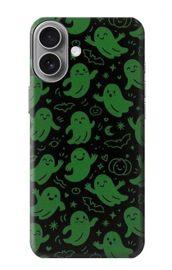 S4087 Cute Green Ghost Cartoon Pattern Case For iPhone 16 plus