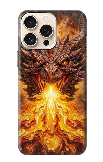 S4090 Epic Fire Dragon Fantasy Illustration Case For iPhone 16 pro max