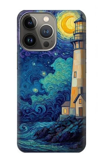 S4092 Moonlit Lighthouse Coastal Painting Case For iPhone 13 Pro Max