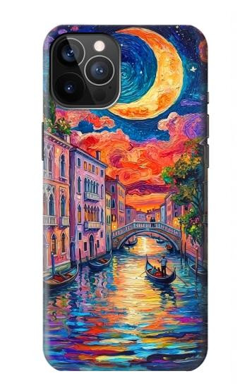 S4083 Colorful Painting Moonlit Venice City Case For iPhone 12, iPhone 12 Pro