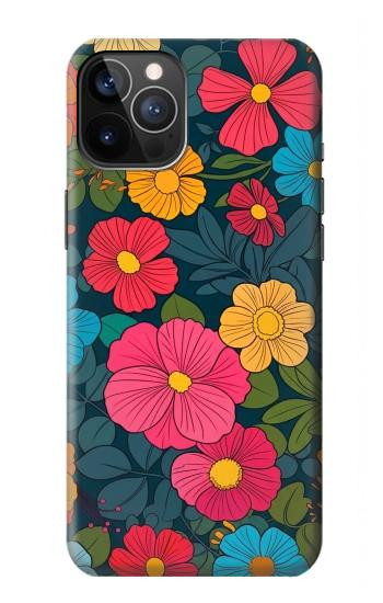 S4105 Vibrant Colorful Floral Pattern Case For iPhone 12, iPhone 12 Pro