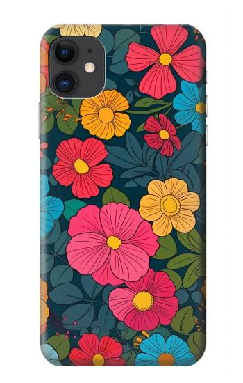 S4105 Vibrant Colorful Floral Pattern Case For iPhone 11