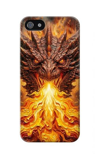 S4090 Epic Fire Dragon Fantasy Illustration Case For iPhone 5 5S SE