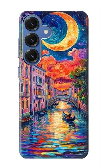 S4083 Colorful Painting Moonlit Venice City Case For Samsung Galaxy S25