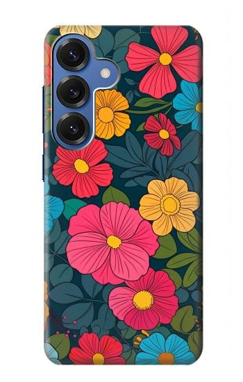 S4105 Vibrant Colorful Floral Pattern Case For Samsung Galaxy S25