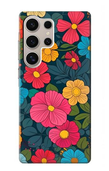 S4105 Vibrant Colorful Floral Pattern Case For Samsung Galaxy S24 Ultra