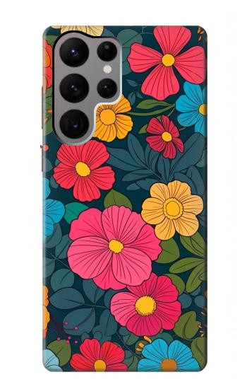 S4105 Vibrant Colorful Floral Pattern Case For Samsung Galaxy S23 Ultra