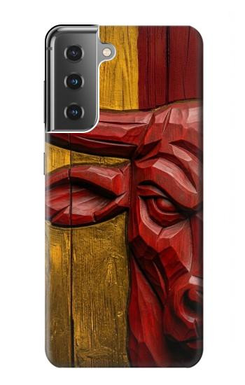 S4098 Span Bull Carved Artwork Case For Samsung Galaxy S21 Plus 5G, Galaxy S21+ 5G