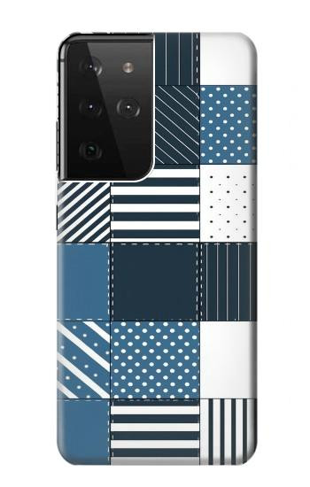 S4082 Modern Geometric Patchwork Pattern Case For Samsung Galaxy S21 Ultra 5G