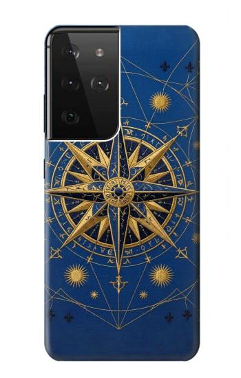 S4086 Nautical Compass Maritime Design Case For Samsung Galaxy S21 Ultra 5G