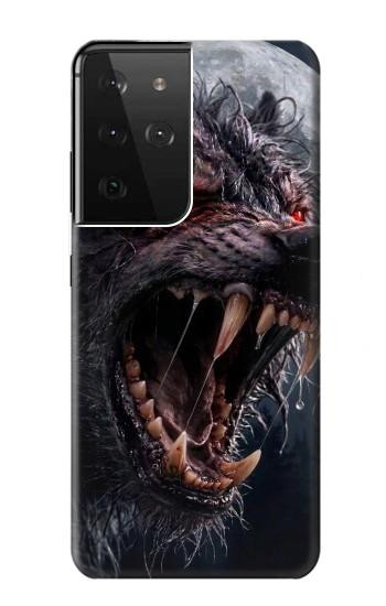S4094 Wolf Moonlight Fantasy Art Case For Samsung Galaxy S21 Ultra 5G