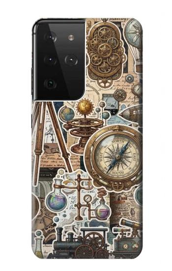 S4100 Vintage Scientific Discovery Collage Case For Samsung Galaxy S21 Ultra 5G