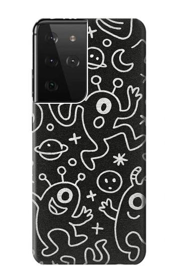S4101 Cute Cartoon Monster Pattern Case For Samsung Galaxy S21 Ultra 5G