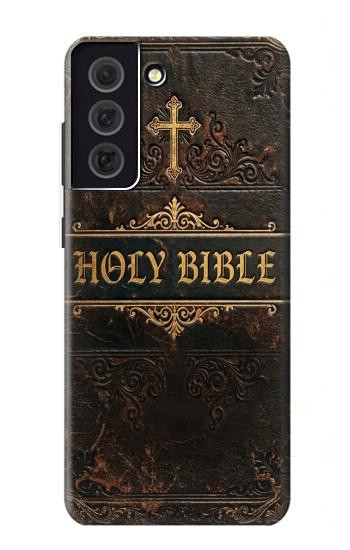 S4109 Vintage Antique Bible Book Cover Art Case For Samsung Galaxy S21 FE 5G