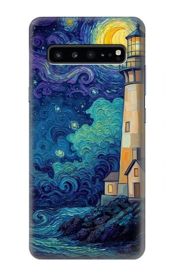 S4092 Moonlit Lighthouse Coastal Painting Case For Samsung Galaxy S10 5G