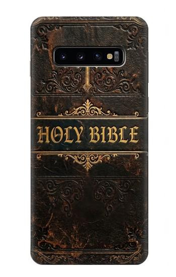 S4109 Vintage Antique Bible Book Cover Art Case For Samsung Galaxy S10