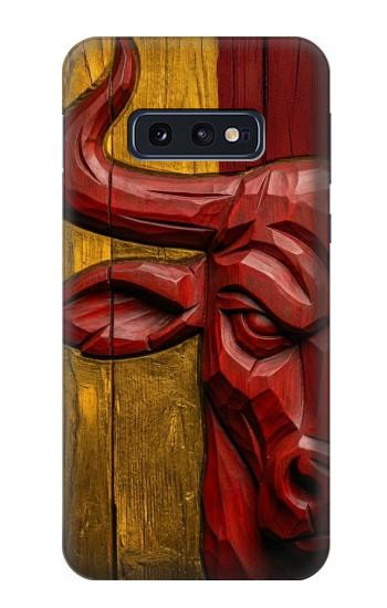 S4098 Span Bull Carved Artwork Case For Samsung Galaxy S10e
