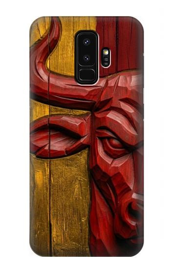 S4098 Span Bull Carved Artwork Case For Samsung Galaxy S9 Plus