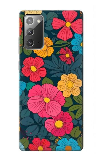 S4105 Vibrant Colorful Floral Pattern Case For Samsung Galaxy Note 20