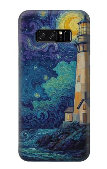 S4092 Moonlit Lighthouse Coastal Painting Case For Note 8 Samsung Galaxy Note8