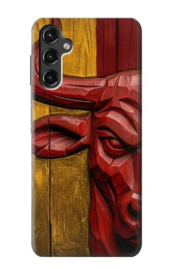 S4098 Span Bull Carved Artwork Case For Samsung Galaxy A14 5G